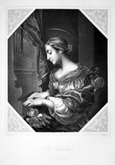 Albert Henry Payne (1812-1902), Die heilige Cäcilia, Stahlstich nach C. Dolce, D1611-221
