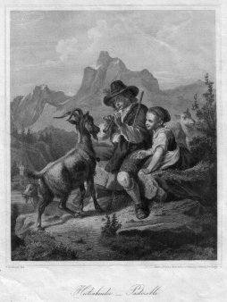 Ernst Dertinger (1816-1865), Hirtenkinder, Stahlstich nach F. Rothbart, D2348-2.jpg