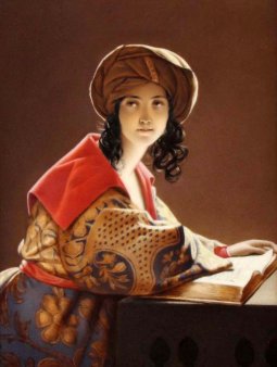 Friedrich Ritter von Amerling (1803-1887), Die Morgenländerin, Porzellanmalerei, Bildplatte, A0246