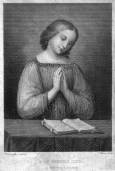 Friedrich Weber (1813-1882), Das betende Kind, Stahlstich nach Ellenrieder, D2347-17