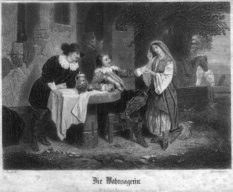 William Colley Wrankmore, Die Wahrsagerin, Stahlstich nach C. Becker, D2347-24