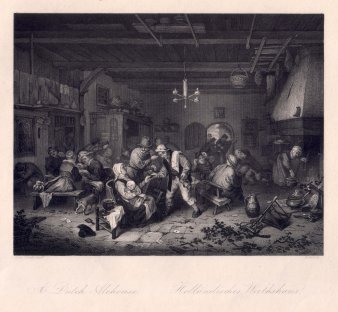 A. Carse, Holländisches Wirtshaus, Stahlstich nach A.van Ostade, D2390-11