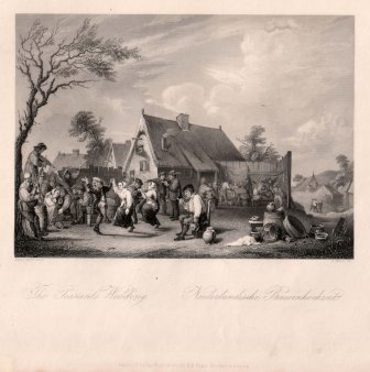 A. Carse, Niederländische Bauernhochzeit, Stahlstich nach D. Teniers II, D2390-4