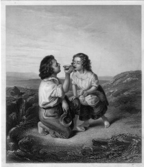 Albert Henry Payne (1812-1902), Der Labetrunk, Stahlstich nach C. Payne, D2407-1