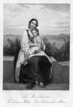 Friedrich Wagner (1803-1876), Die Sizilianische Mutter, Stahlstich nach Riedel, D2393-12