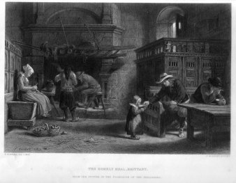 J.Godfrey, The homely Meal Brittany, Stahlstich nach F. Goodall, D2390-1