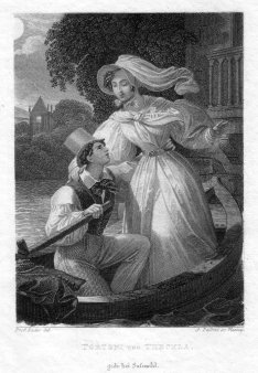 Johann Nepomuk Paasini (1798-1874), Tortoni und Theckla, Stahlstich nach T. Ender, D2378-8