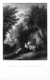 William French (1815-1898), Die Wohnung am Walde, Stahlstich nach T.Gainsborought, D2393-6