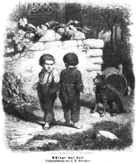 Franz Robert Richard Brend’amour (1831-1915), Schlage  ´mal her!, Holzschnitt nach C.E.Boettcher, A0254.jpg