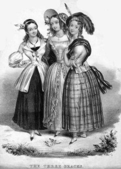 The three Graces, Lithographie, Monogramm I.C.W., D2342-5