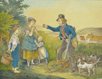 Alexandre Jean Louis Jazet (1814-1897), Les enfants surpris par un garde, Lithographie nach F. Grenier, D2500.jpg