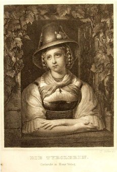 Die Tirolerin, Stahlstich nach Bodmer, A0258