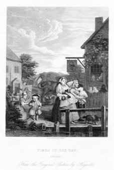 F.F.Walker, Times of the Day – Evening, Stahlstich nach W. Hogarth, D2420-2