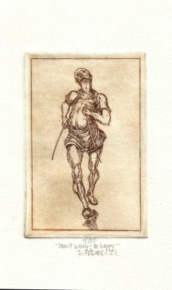 Rudolf Pötzsch (1950), Radierung 2022, „Don´t worry – Be happy“, D2557.jpg