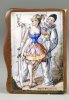 Zündholzdose Messing, Emaille-Malerei, Pierrot und Colombine, D2595