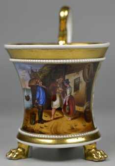 Rudolf Jordan (1810-1887), Heiratsantrag auf Helgoland, Porzellanmalerei, Schwanenhalstasse, D2610