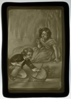 Zündholzdose aus Porzellan mit Lithophanie, D2605