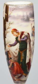 D2816 Elisabeth von Thüringen und die Bettlerin, Porzellanmalerei, Pfeifenkopf, D2816 