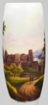 D2834 Heidelberg, Schloss, Gesteckpfeife, Porzellanmalerei Pfeifenkopf und Manschette, D2834