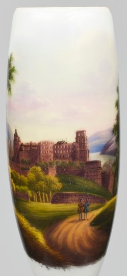 D2834 Heidelberg, Schloss, Gesteckpfeife, Porzellanmalerei Pfeifenkopf und Manschette, D2834