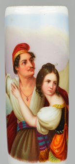 D2844- Ludwig Julius Asher (1804-1878), Die Stumme von Portici, Porzellanmalerei, Pfeifenkopf, D2844