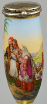 D2842- Orientalische Panoramaszene mit Akropolis, Pfeifenkopf, Porzellanmalerei, D2842