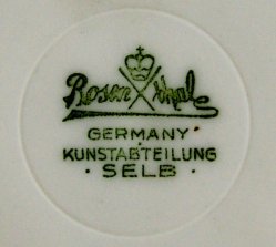 Albin Müller (1871-1941), Grüne Deckeltasse Magdeburg, Untertasse, Marke, D0836b