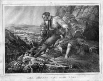 Monogrammist T.V., Der Räuber und sein Kind, nach Lessing, Lithographie, D1448