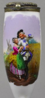 Francois Eugéne Giraud (1806 – 1881), Retour: la Permission de Dix Heures, Porzellanmalerei, Pfeifenkopf, D1465