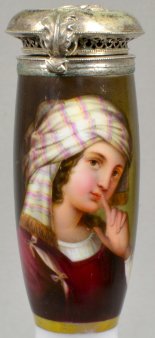 Domenichino (1581 – 1641), Circassierinn, Porzellanmalerei, Pfeifenkopf, D1648