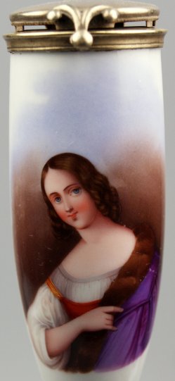 Sebastiano del Piombo (1485-1547), „La Fornarina – Raphaels Geliebte“, Porzellanmalerei, Pfeifenkopf, D1203