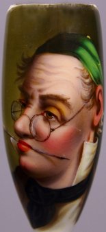 Julius Adam (1852-1913), Gerichtsschreiber, Porzellanmalerei, Pfeifenkopf, D1197