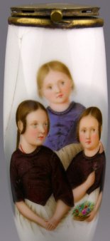Betty, Elise und Mathilde Sies, Porzellanmalerei, Pfeifenkopf, D1240 