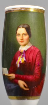 Die Lesepause, Porzellanmalerei, Pfeifenkopf, D1498