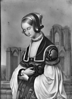 Louis Ammy Blanc (1810-1885) „Die Kirchgängerin“,  Lithophanie Meißen, D2015-o