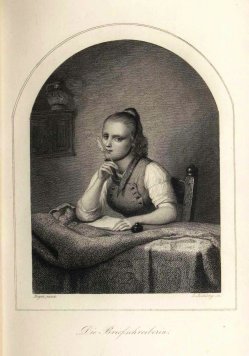 Lazarus Gottlieb Sichling (1812-1863), Die Briefschreiberin, nach Meyer, A0076