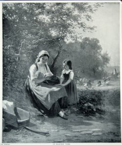 Fotogravüre, „In der Erntezeit“ nach H. Werner 1881, D1205