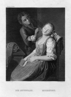 Albert Henry Payne (1812 – 1902), Stahlstich, „Der Muthwillen“, nach Rotari, D1852