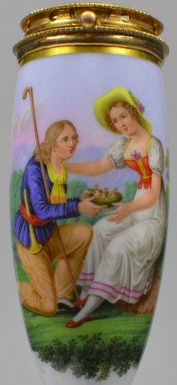 Der Heiratsantrag, Porzellanmalerei, Pfeifenkopf, D1955