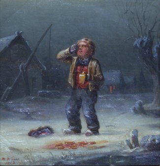 Hermann Werner (1816-1905), Gemälde 1853, Der zerbrochene Krug, D2018